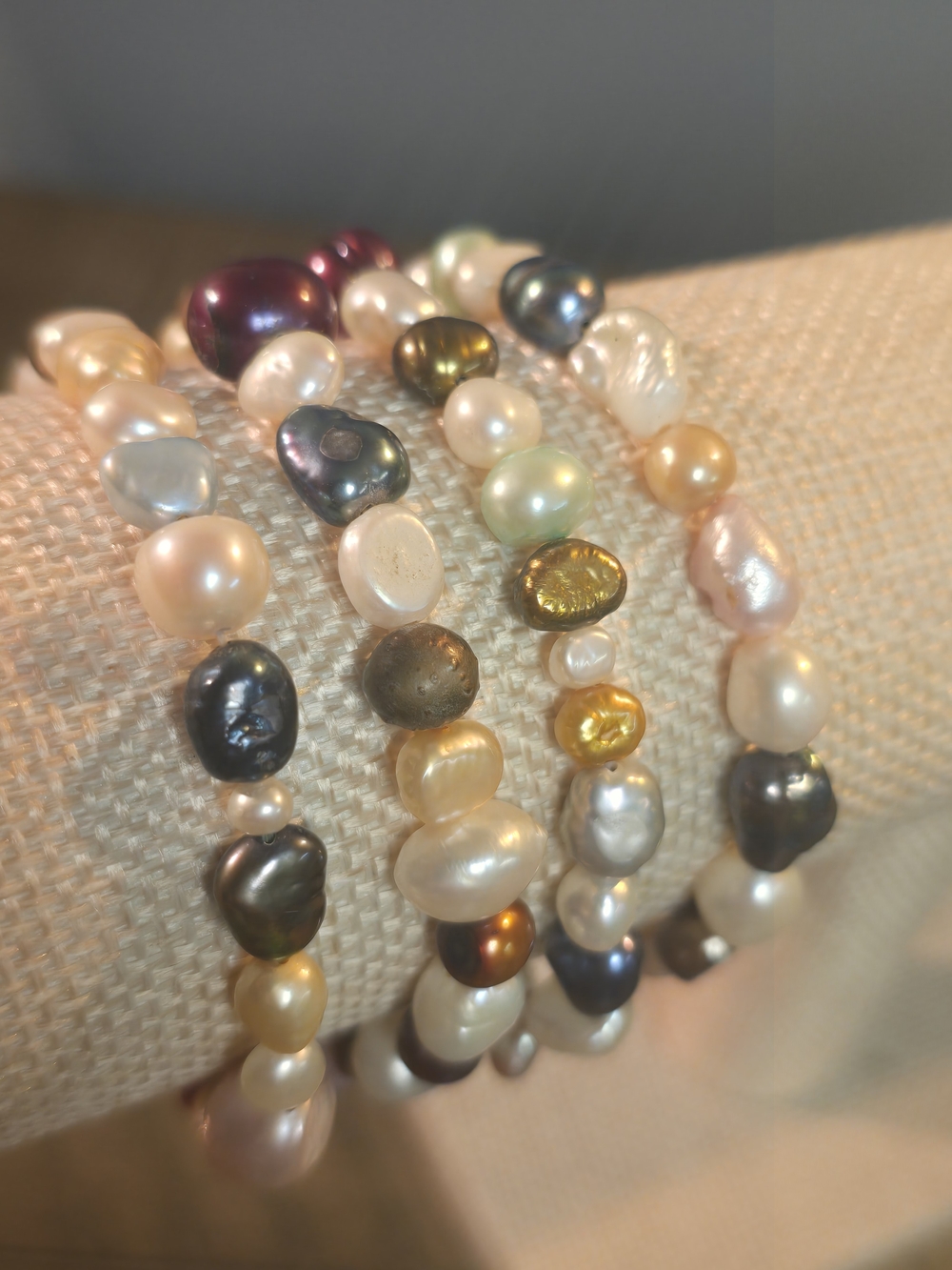 Multi-Color Freshwater Pearl Stretch Bracelet - Elegant Women’s Jewelry